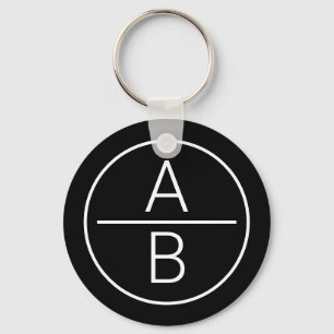 Porte-clés Monogramme moderne de deux initiales
