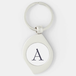 Porte-clés Monogramme moderne élégant bleu clair initial