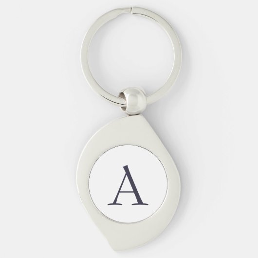 Porte-clés Monogramme moderne élégant bleu clair initial (Devant)