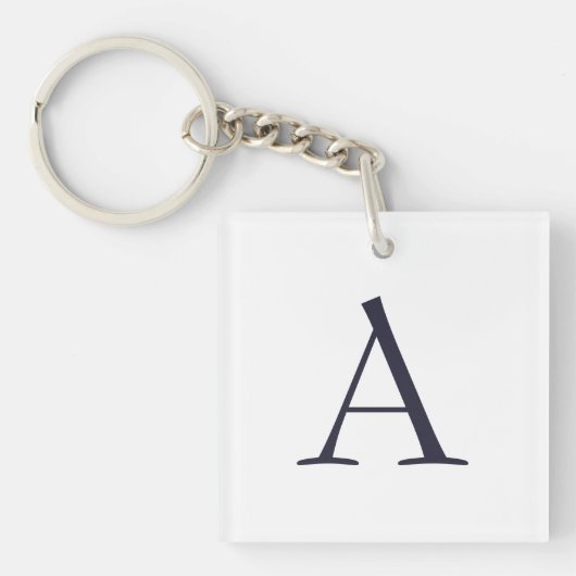 Porte-clés Monogramme moderne élégant bleu clair initial (Devant)