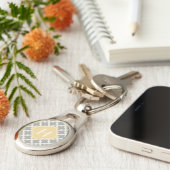 Porte-clés Monogramme moderne gris et de couleur chamois de (Côté )