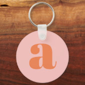 Porte-clés Monogramme moderne initiale lettre pastel rose ora (Recto)