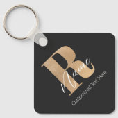 Porte-clés Monogramme Moderne Initiale R & Nom Personnalisé (Recto)