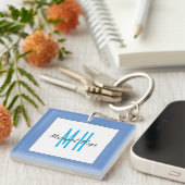 Porte-clés Monogramme moderne Initiales Professional Plain Si (Devant Droit)