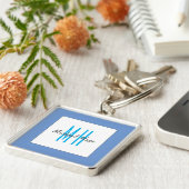 Porte-clés Monogramme moderne Initiales Professional Plain Si (Côté)