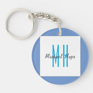 Porte-clés Monogramme moderne Initiales Professional Plain Si