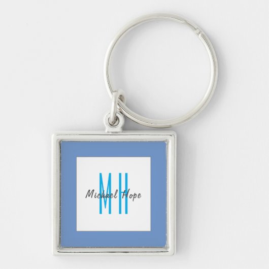 Porte-clés Monogramme moderne Initiales Professional Plain Si (Devant)