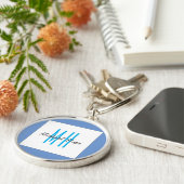 Porte-clés Monogramme moderne Initiales Professional Plain Si (Côté)