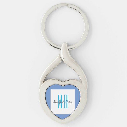 Porte-clés Monogramme moderne Initiales Professional Plain Si (Devant)