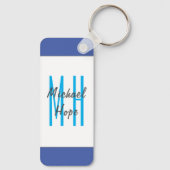 Porte-clés Monogramme moderne Initiales Professional Plain Si (Verso)