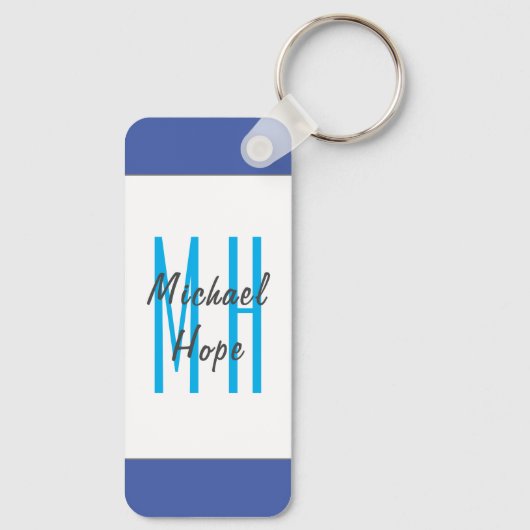 Porte-clés Monogramme moderne Initiales Professional Plain Si (Verso)