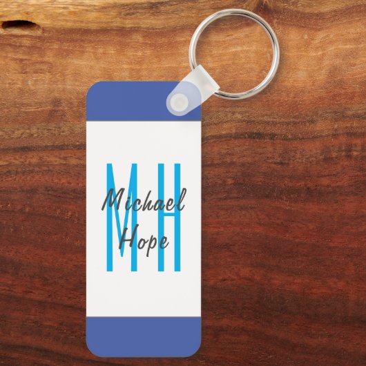 Porte-clés Monogramme moderne Initiales Professional Plain Si (Verso)