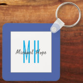 Porte-clés Monogramme moderne Initiales Professional Plain Si (Verso)