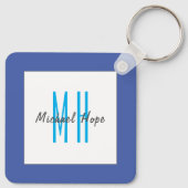 Porte-clés Monogramme moderne Initiales Professional Plain Si (Dos)