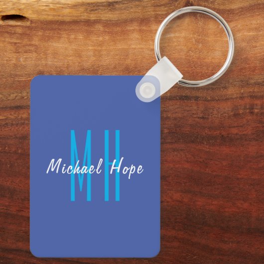 Porte-clés Monogramme moderne Initiales Professional Plain Si (Verso)