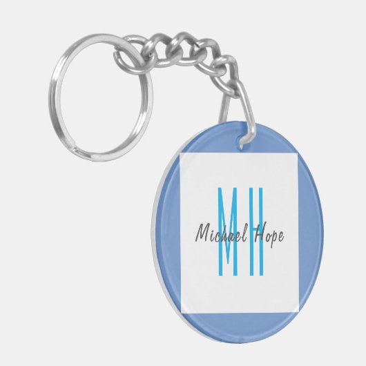 Porte-clés Monogramme moderne Initiales Professional Plain Si (Devant gauche)