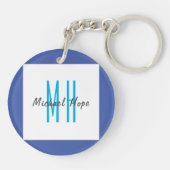 Porte-clés Monogramme moderne Initiales Professional Plain Si (Dos)