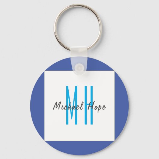 Porte-clés Monogramme moderne Initiales Professional Plain Si (Verso)