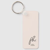 Porte-clés Monogramme Moderne Minimal Initiales De Script Ros (Recto)
