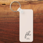 Porte-clés Monogramme Moderne Minimal Initiales De Script Ros (Recto)