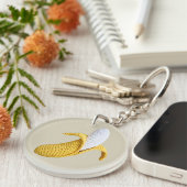 Porte-clés Monogramme moderne minimal Nom Crochet Banana (Devant droit)