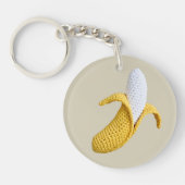 Porte-clés Monogramme moderne minimal Nom Crochet Banana (Devant)