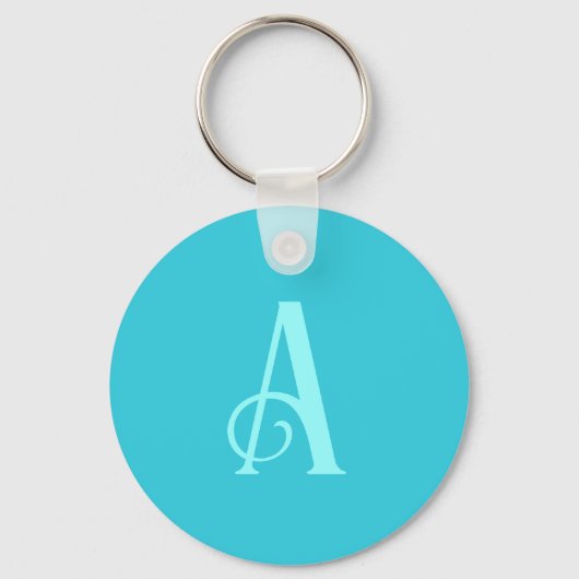 Porte-clés Monogramme Moderne Minimal Turquoise (Recto)