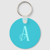Porte-clés Monogramme Moderne Minimal Turquoise (Verso)