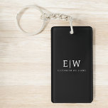 Porte-clés Monogramme moderne minimaliste noir et blanc<br><div class="desc">Découvrez notre collection minimaliste moderne de monogrammes noirs et blancs : Faites preuve de simplicité et de sophistication grâce à nos designs minimalistes, conçus pour élever votre style sans effort. Réalisée avec un oeil attentif pour l'esthétique moderne, cette collection présente des motifs noirs et blancs épurés accentués par des monogrammes...</div>