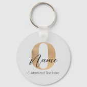 Porte-clés Monogramme moderne O & Nom initial Personnalisé (Recto)
