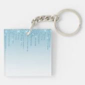 Porte-clés Monogramme moderne Parties scintillant bleue moder (Dos)