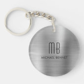 Porte-clés Monogramme moderne Silver Grey (Devant)