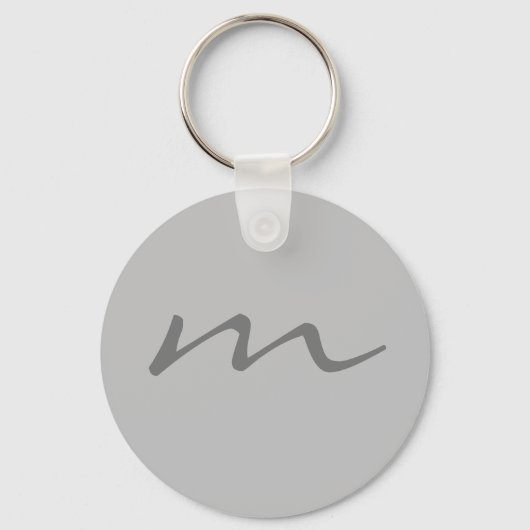 Porte-clés monogramme moderne tendance gris professionnel (Recto)