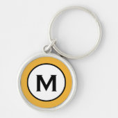 Porte-clés Monogramme moderne tendance moutarde jaune (Devant)
