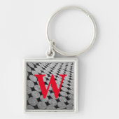 Porte-clés Monogramme monochromatique noir et gris rouge (Devant)