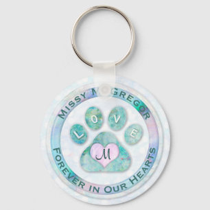 Porte-clés Monogramme monographie simple et douce pour animal