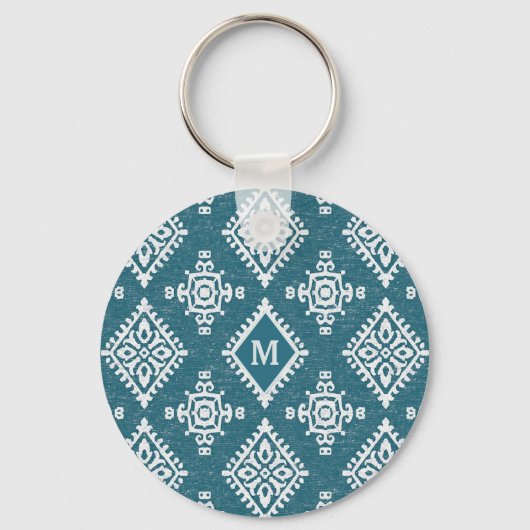 Porte-clés Monogramme | Motif bleu Turquoise Amadora (Recto)