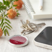 Porte-clés Monogramme motif de base rouge et blanc (Côté)