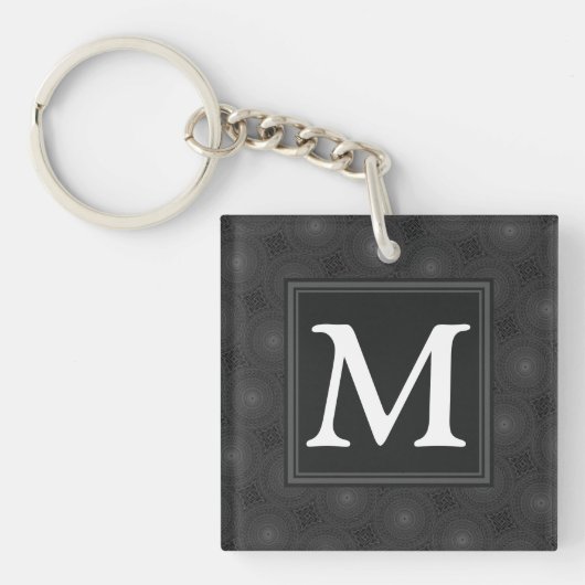 Porte-clés Monogramme motif des cercles de charbon (Devant)