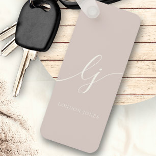 Porte-clés Monogramme Neutre Moderne Minimaliste Dusty Rose