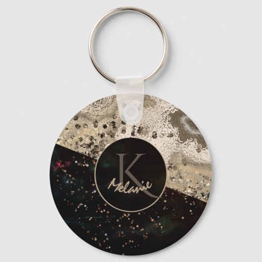 Porte-clés Monogramme noir beige (Recto)