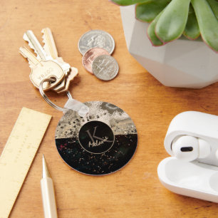 Porte-clés Monogramme noir beige