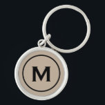Porte-clés Monogramme noir beige minimaliste moderne<br><div class="desc">Personnalisé Moderne Minimal Monogramme Porte - clé Monogramme Initial Beige Noir. Parfait comme cadeau de vacances,  faveurs de réunion familiale,  merci cadeau pour les groomsmen et cadeau pour toute occasion spéciale.</div>
