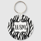 Porte-clés Monogramme noir/blanc Funky Zebra (Recto)