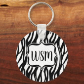 Porte-clés Monogramme noir/blanc Funky Zebra (Recto)