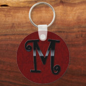 Porte-clés Monogramme noir brillant - M (Recto)