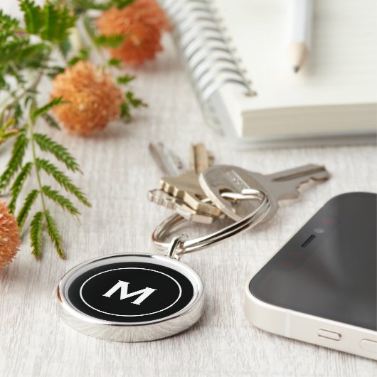 Porte-clés Monogramme noir classique (Côté)