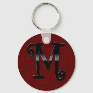 Porte-clés Monogramme noir de lustre - M