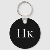 Porte-clés Monogramme noir élégant classique initiale monogra (Verso)