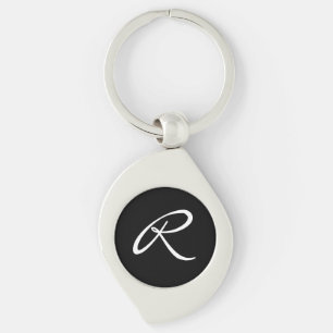 Porte-clés Monogramme noir et blanc